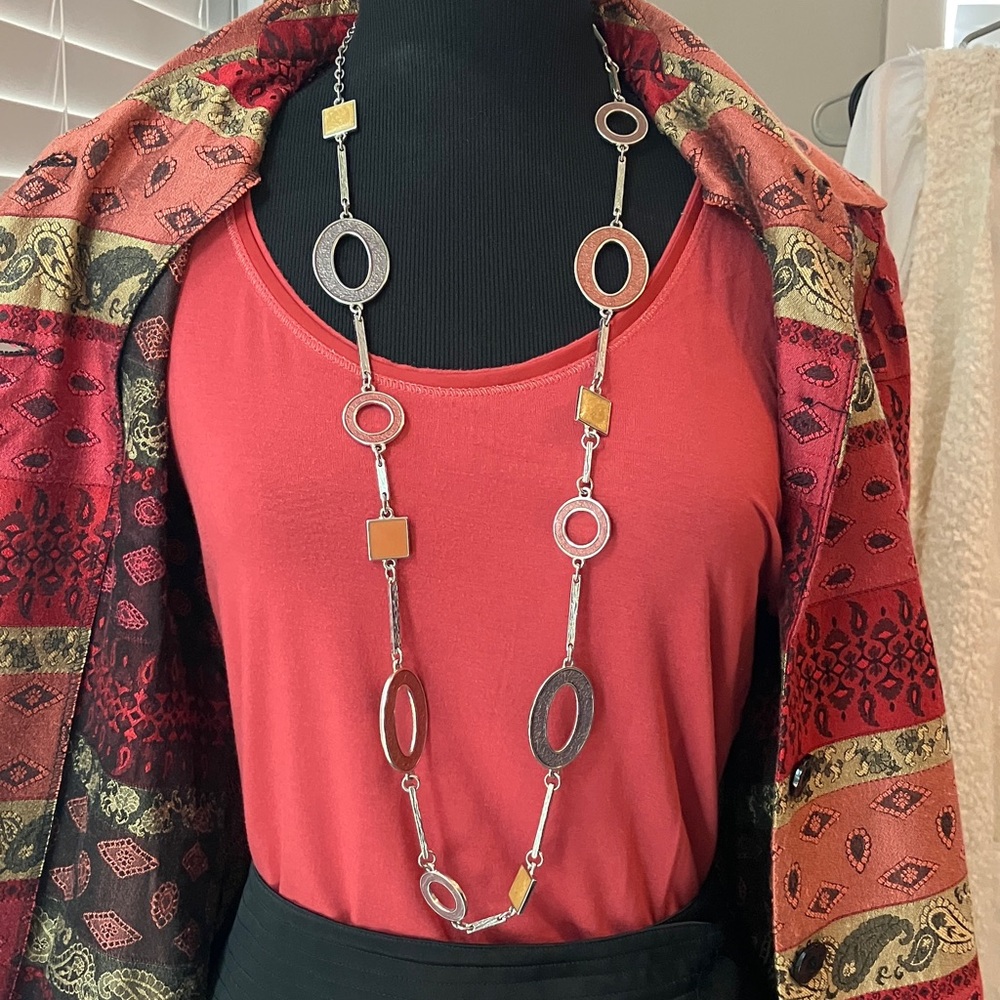 Lia Sophia Silver and Gold Geometric Necklace